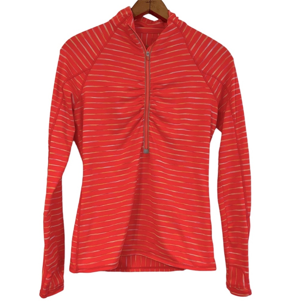 Athleta Striped Elite half zip